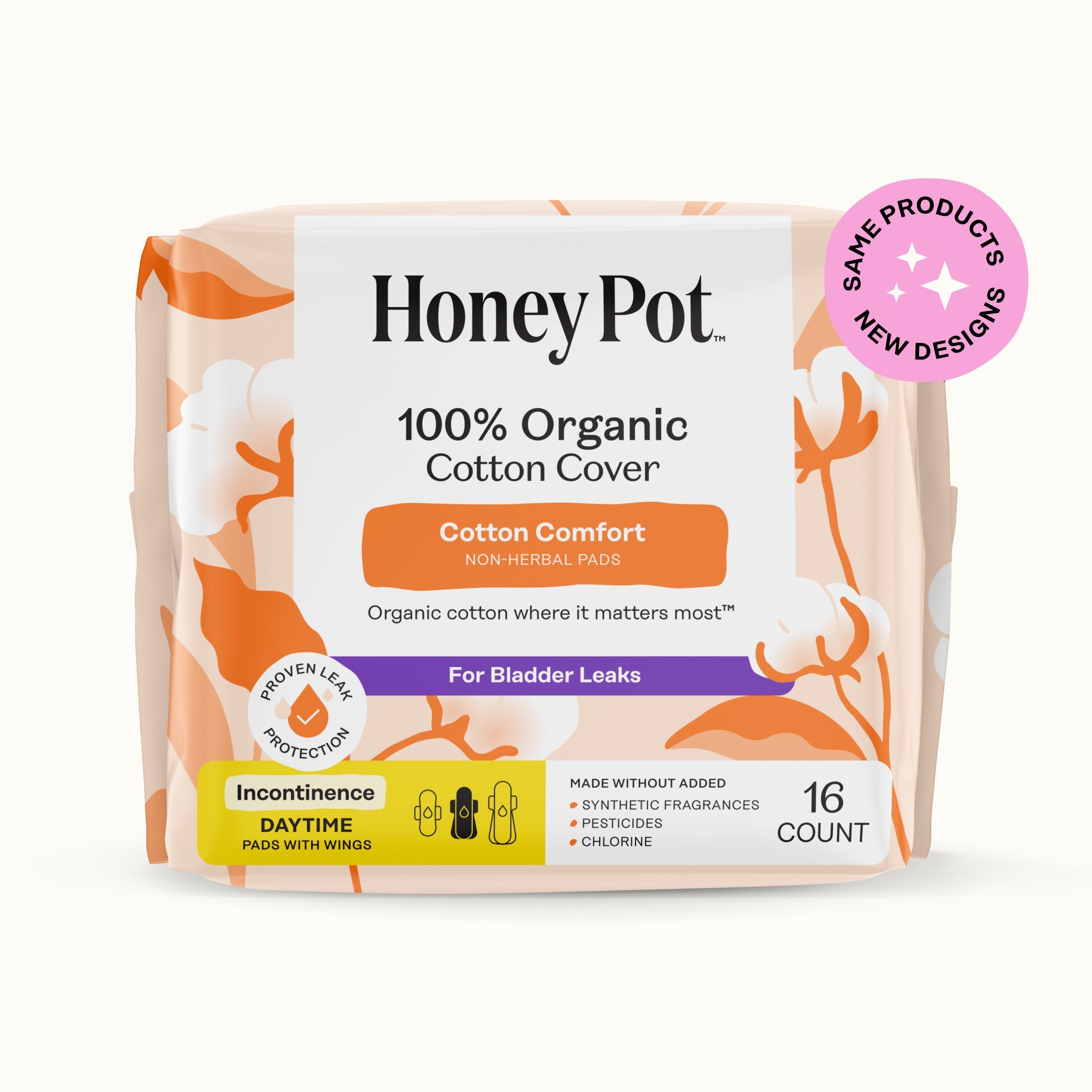 Incontinence 100% Organic Cotton Comfort Cover Daytime Pads (0E9H)