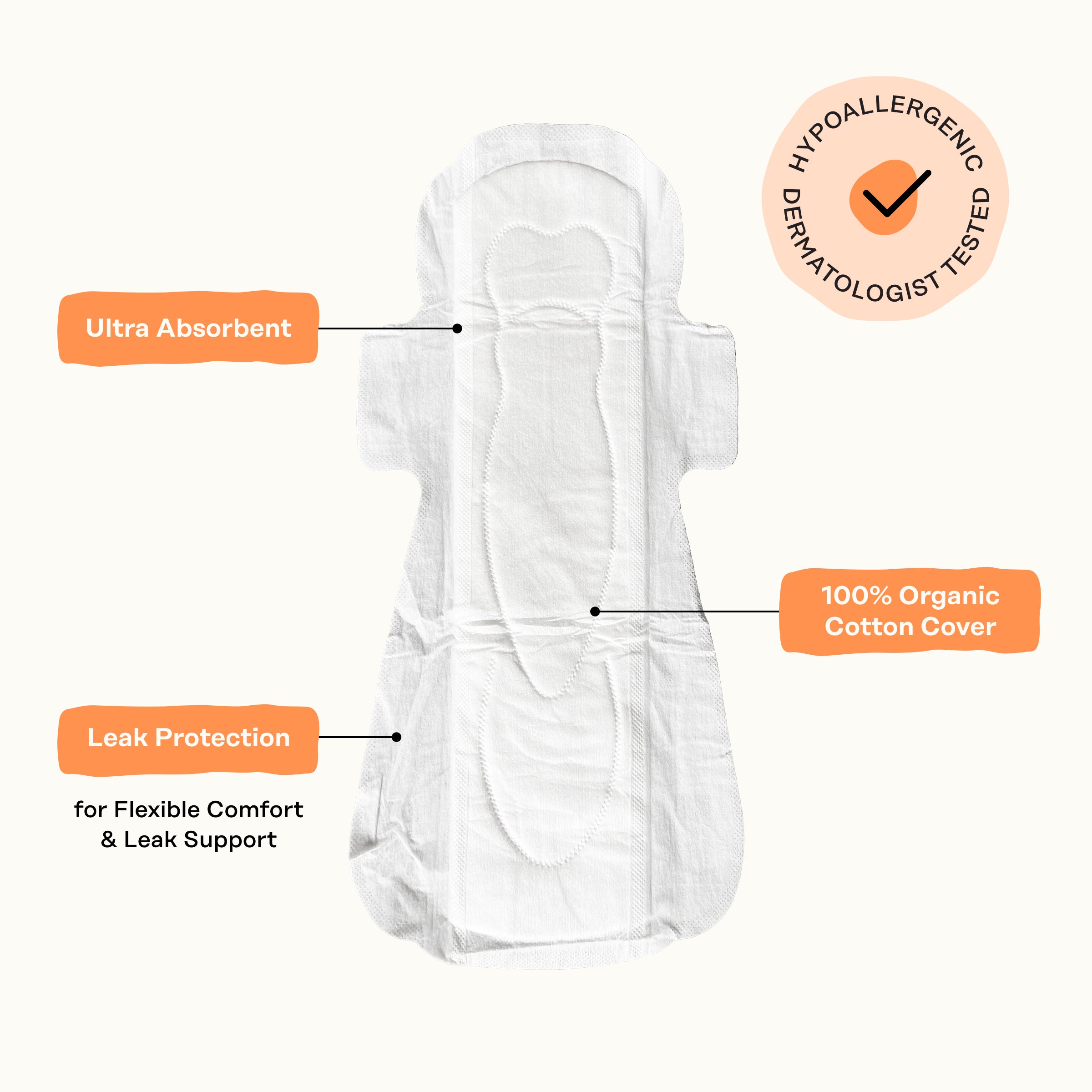 Incontinence 100% Organic Cotton Comfort Cover Nighttime Pads (NLSC)