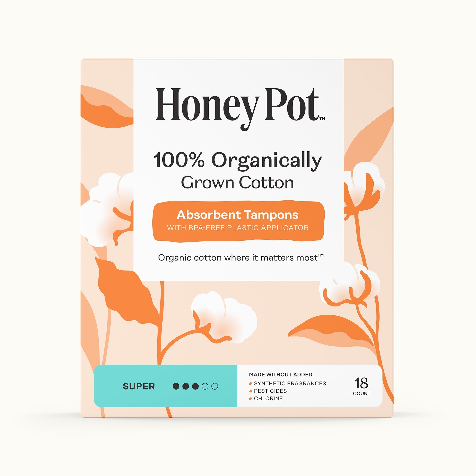 Super 100% Organically Grown Cotton BPA Free Plastic Applicator Tampons (JIS5)