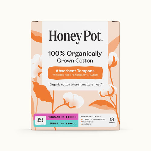 Duo Pack 100% Organically Grown Cotton BPA Free Plastic Applicator Tampons (JFJ5)