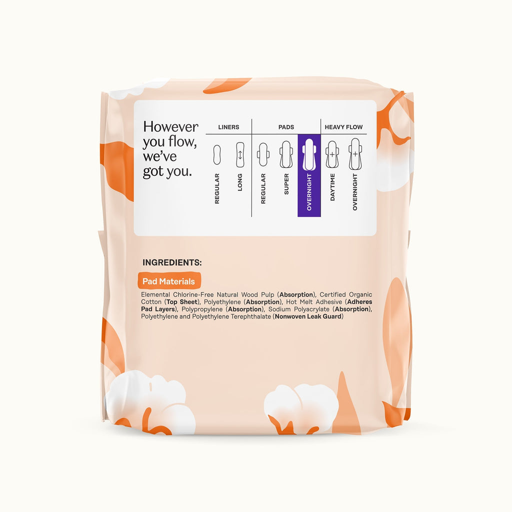 Organic Cotton Comfort Cover Overnight Pads (C77U)