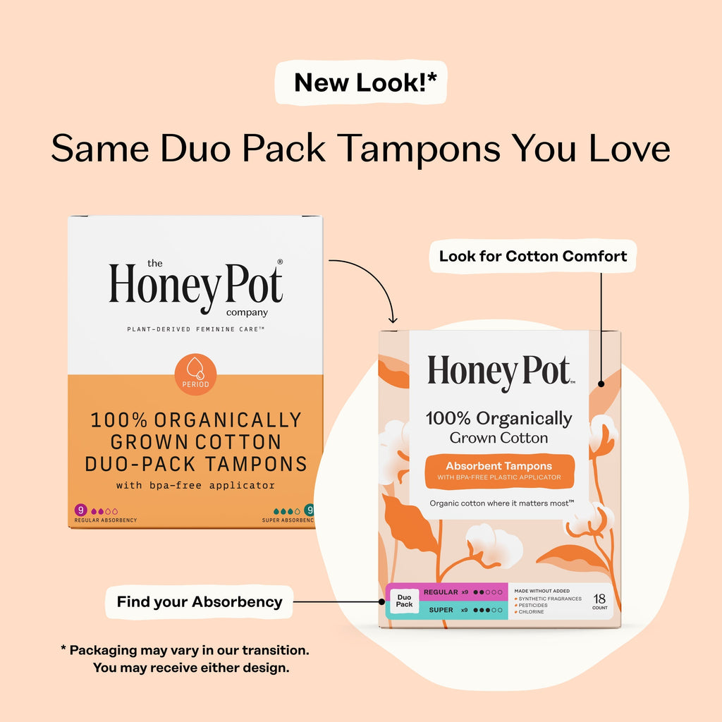 Duo Pack 100% Organically Grown Cotton BPA Free Plastic Applicator Tampons (JFJ5)
