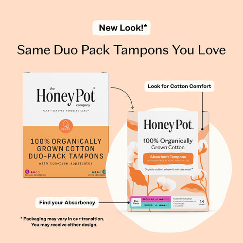 Duo Pack 100% Organically Grown Cotton BPA Free Plastic Applicator Tampons (JFJ5)