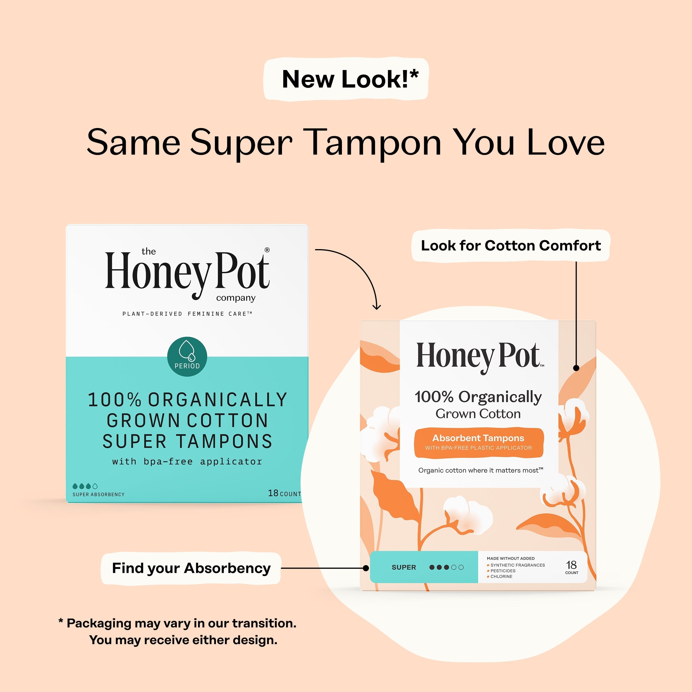 Super 100% Organically Grown Cotton BPA Free Plastic Applicator Tampons (JIS5)