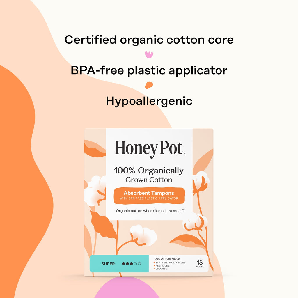 Super 100% Organically Grown Cotton BPA Free Plastic Applicator Tampons (JIS5)