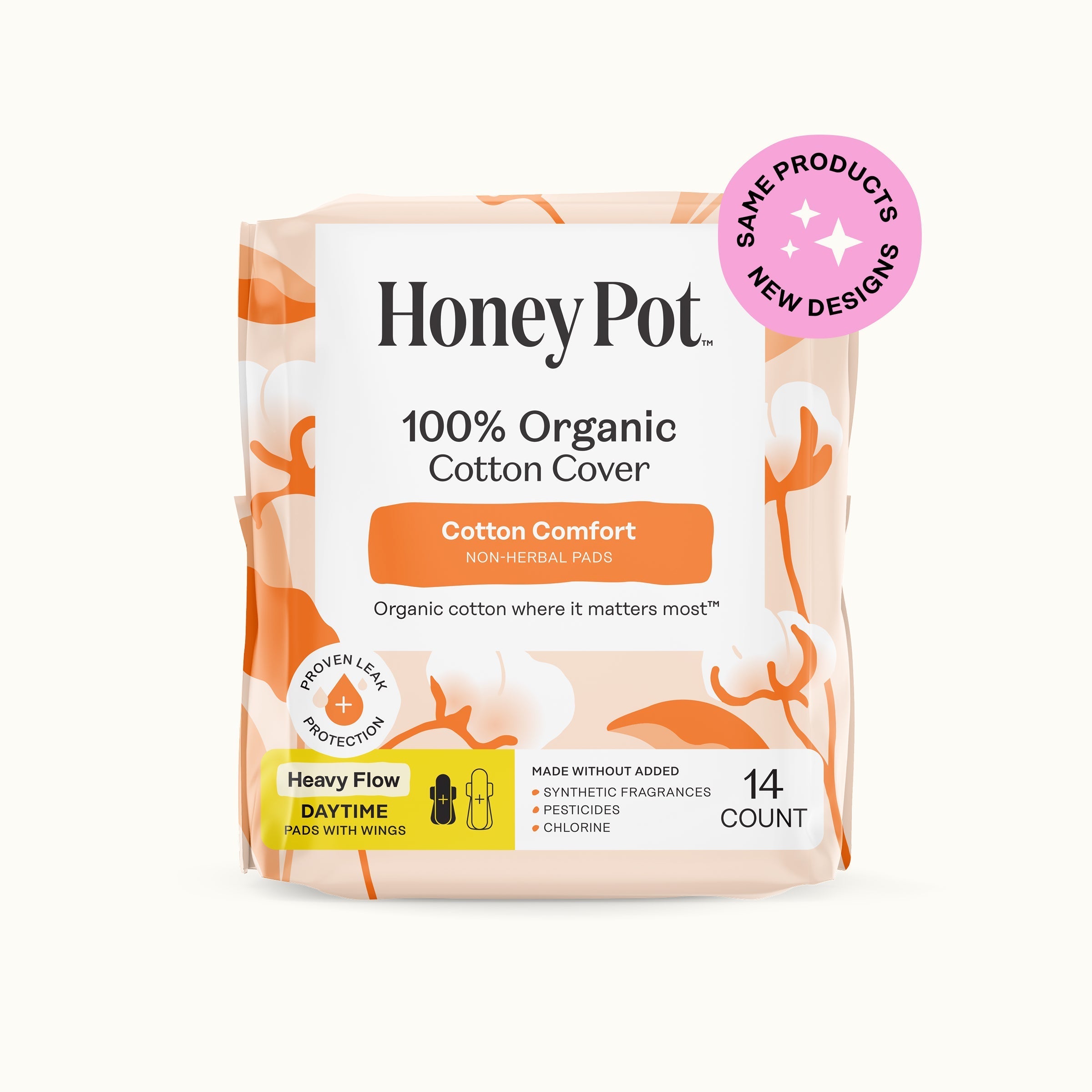 Organic Cotton Comfort Cover Heavy Flow Daytime Pads (JSOE)