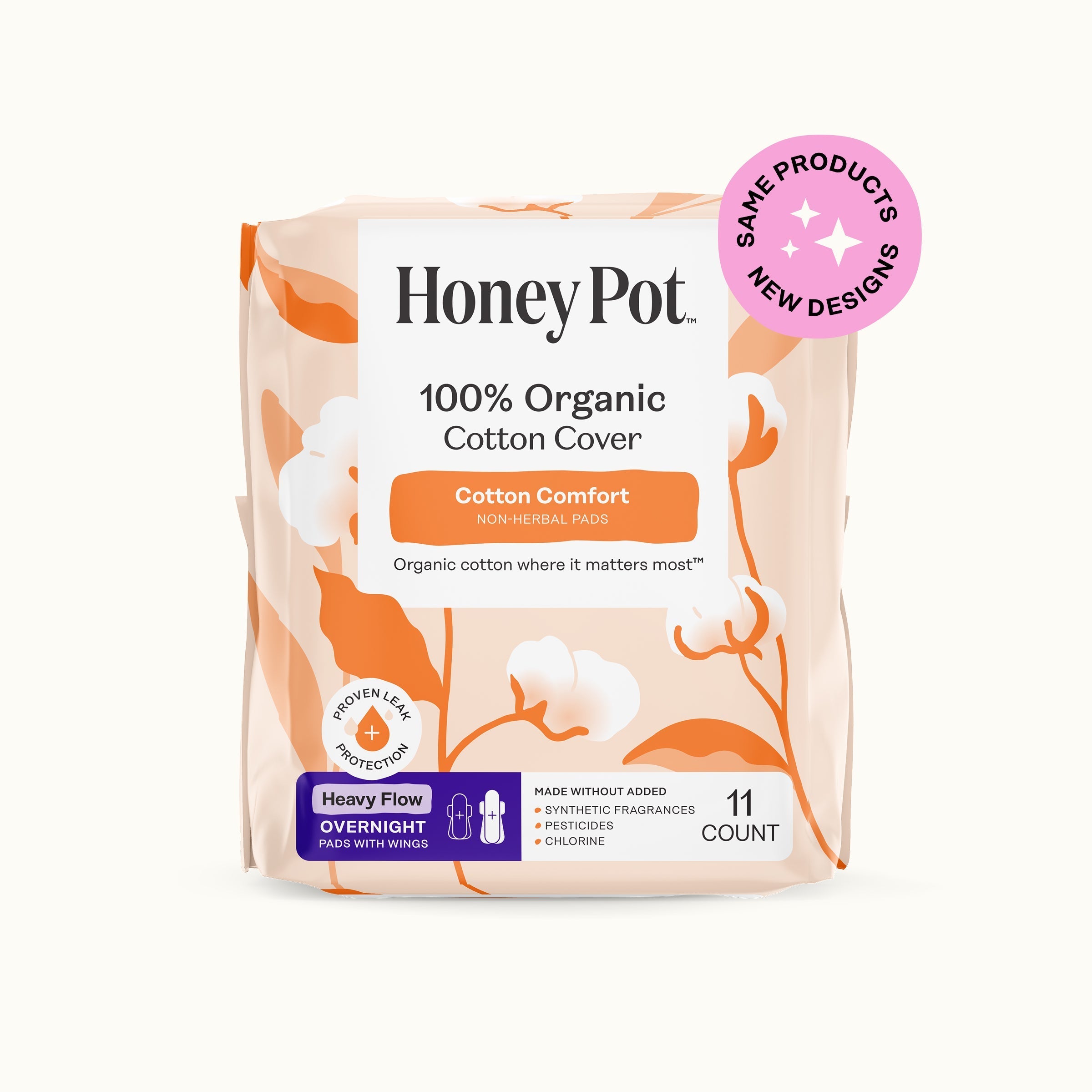 Organic Cotton Comfort Cover Heavy Flow Overnight Pads (MLR4)
