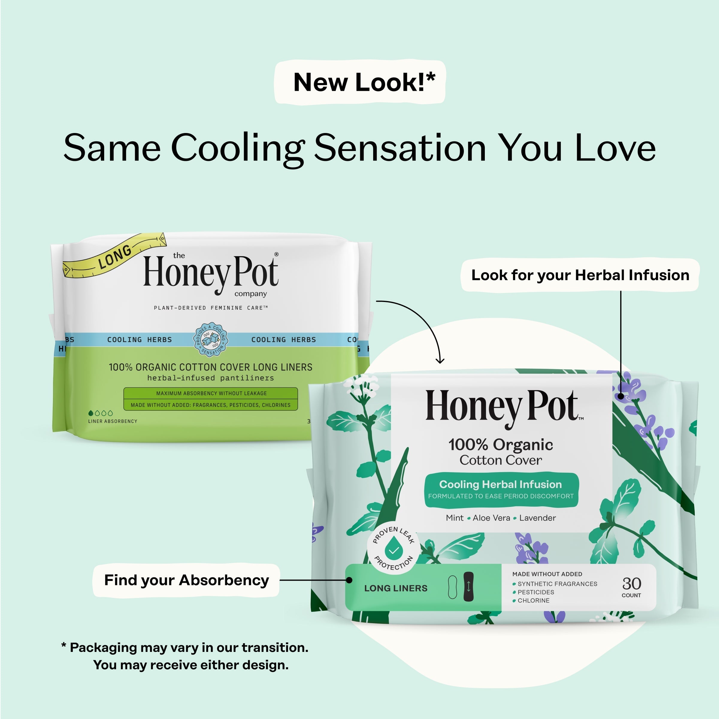 Organic Cotton Cooling Herbal Infusion Long Liners (9B2Y)