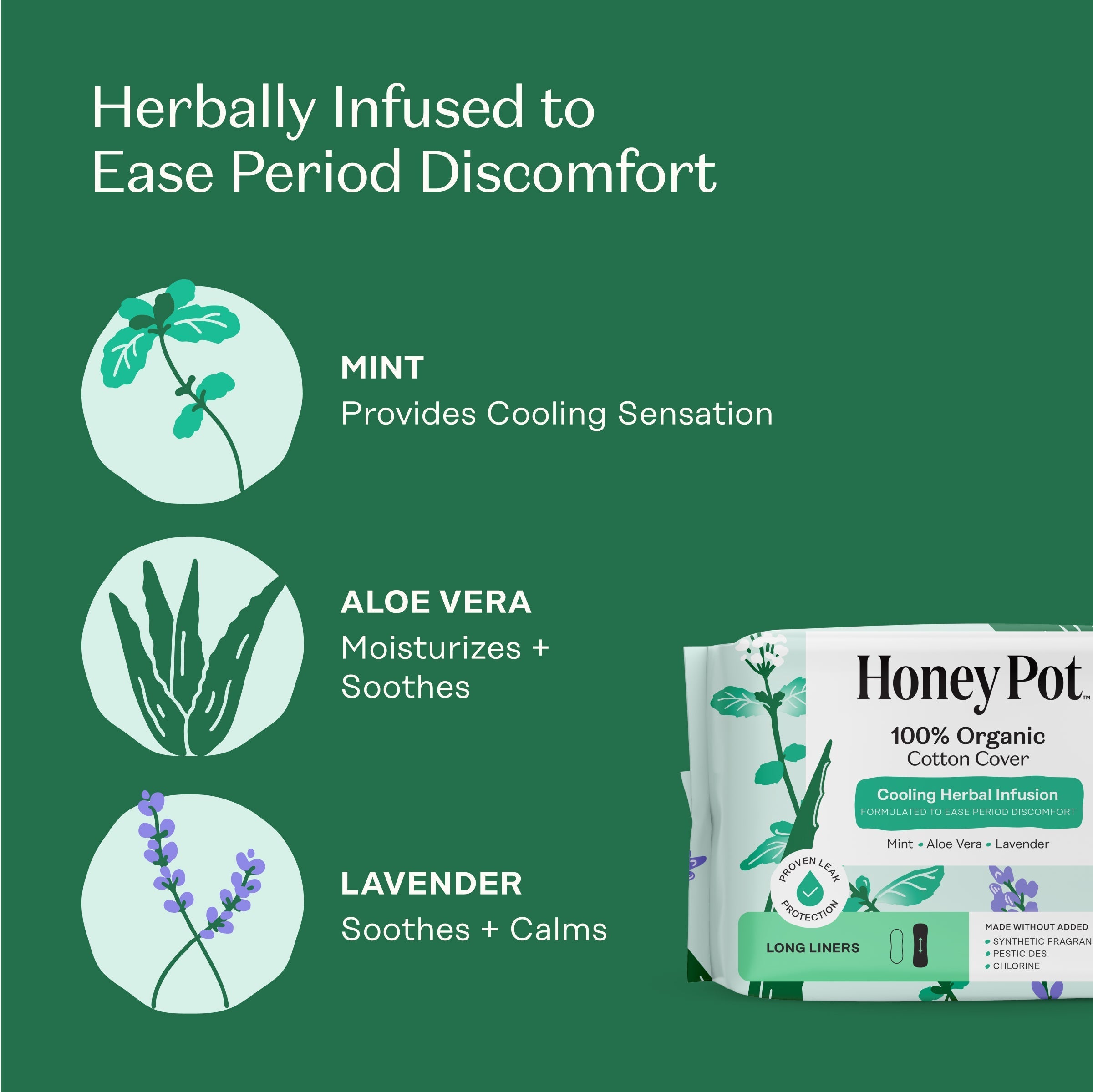 Organic Cotton Cooling Herbal Infusion Long Liners (9B2Y)