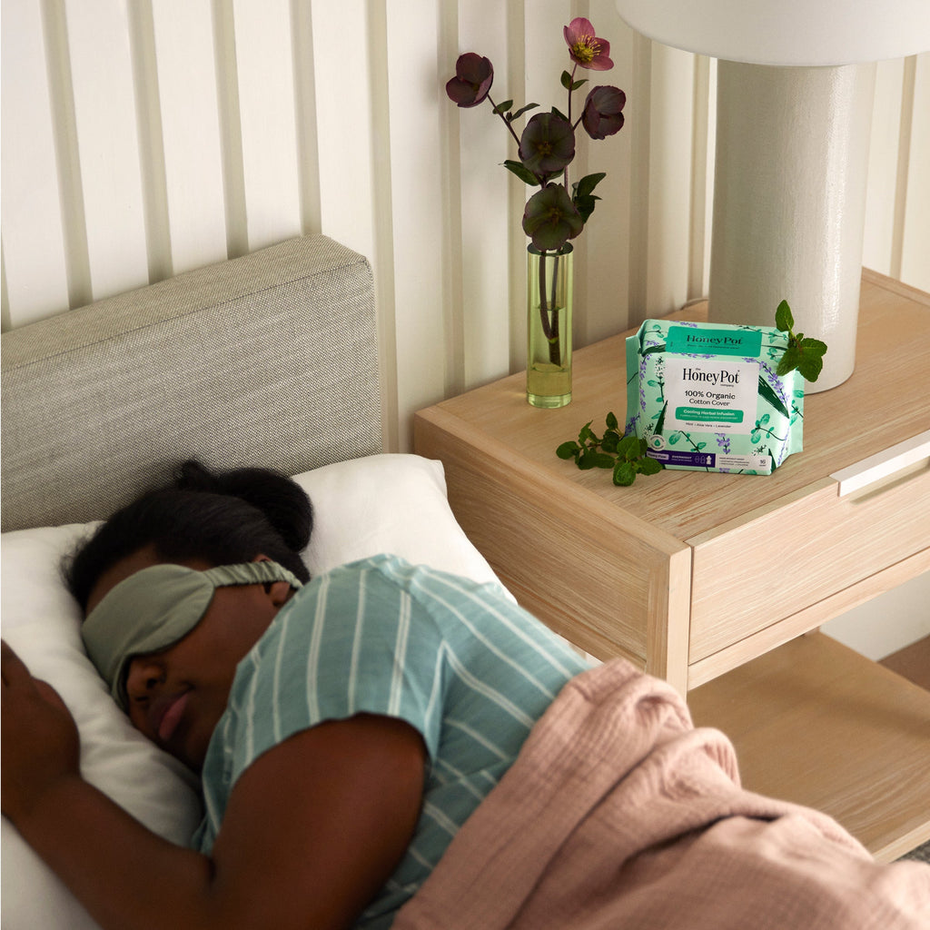 Organic Cotton Cover Cooling Herbal Infusion Heavy Flow Overnight Pads (BSF8)