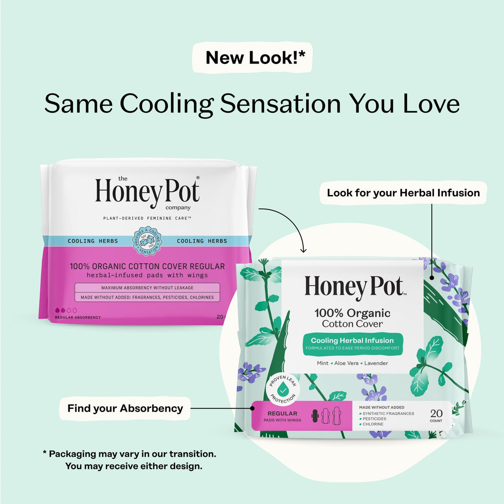 Organic Cotton Cover Cooling Herbal Infusion Regular Pads (XTV9)