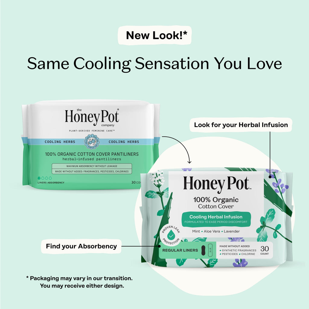 Organic Cotton Cover Cooling Herbal Infusion Regular Liners (WWR2)