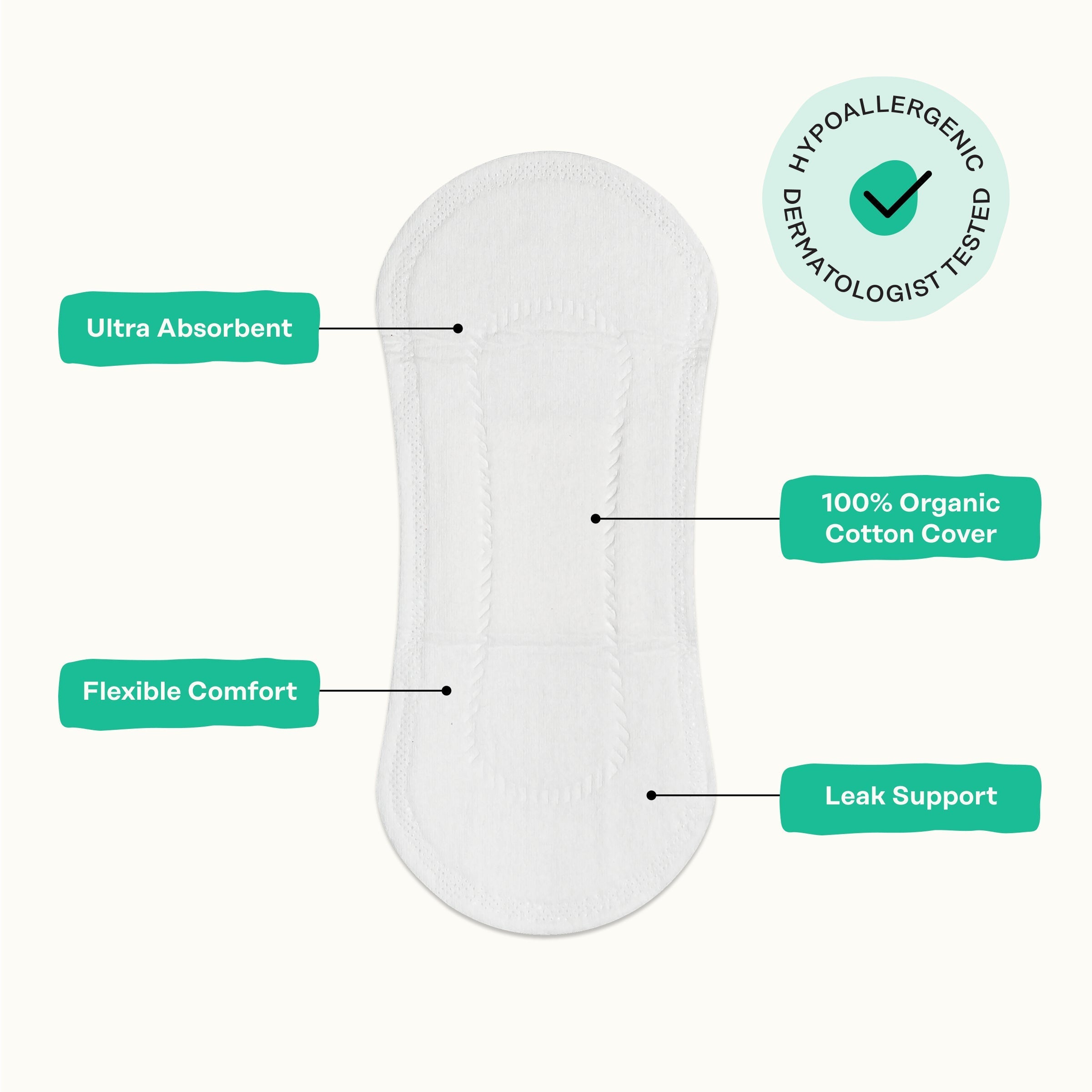 Organic Cotton Cover Cooling Herbal Infusion Regular Liners (WWR2)