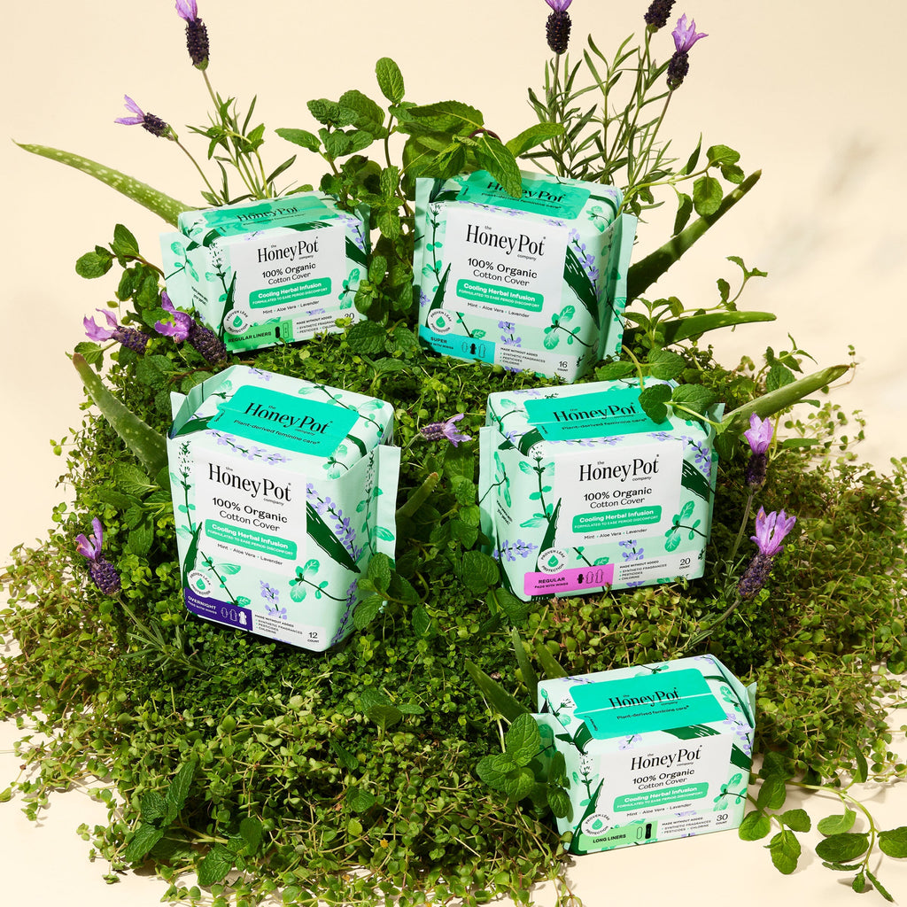 Organic Cotton Cover Cooling Herbal Infusion Super Pads (N33R)