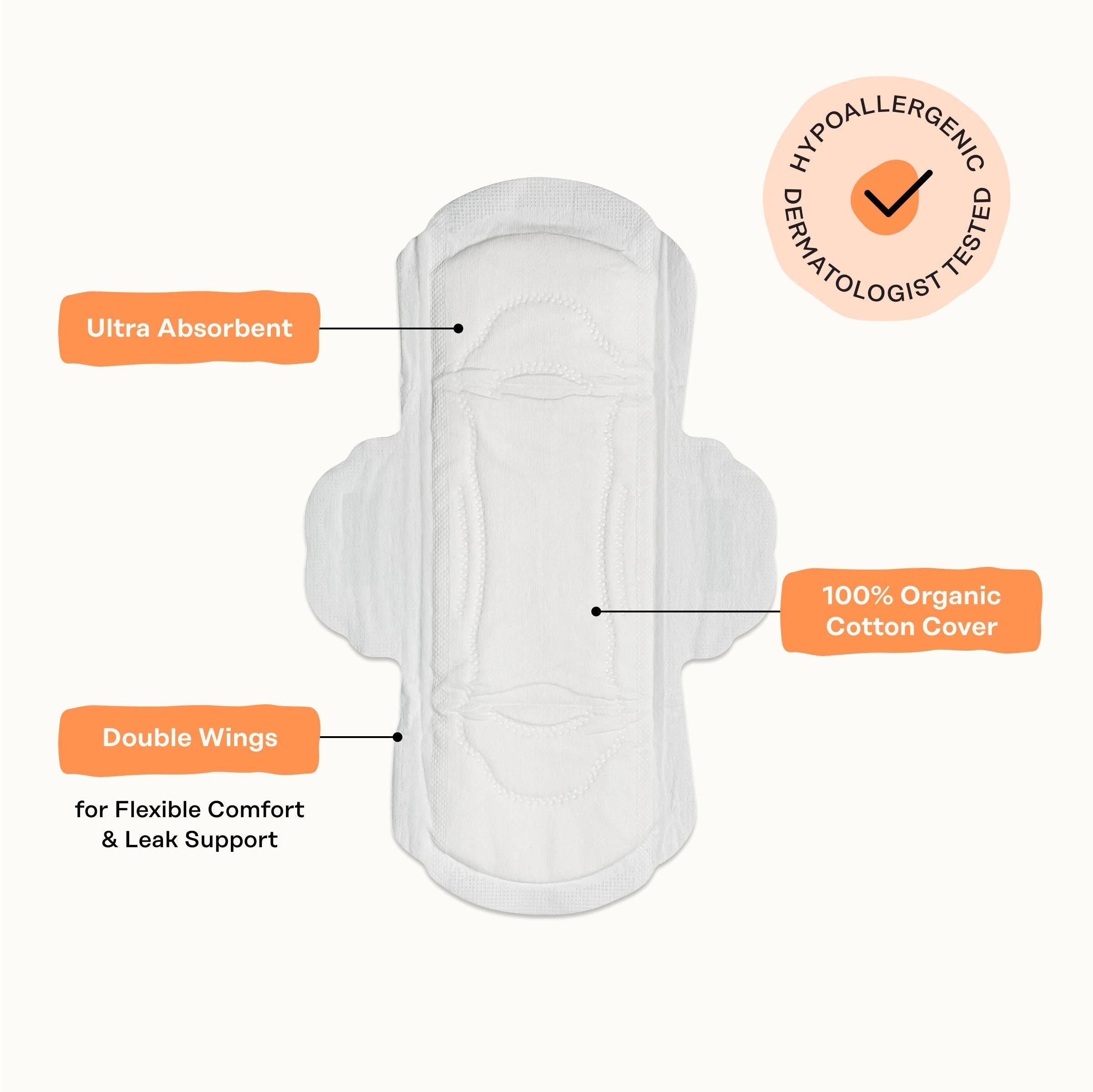 Organic Cotton Comfort Cover Regular Pads (K47I)