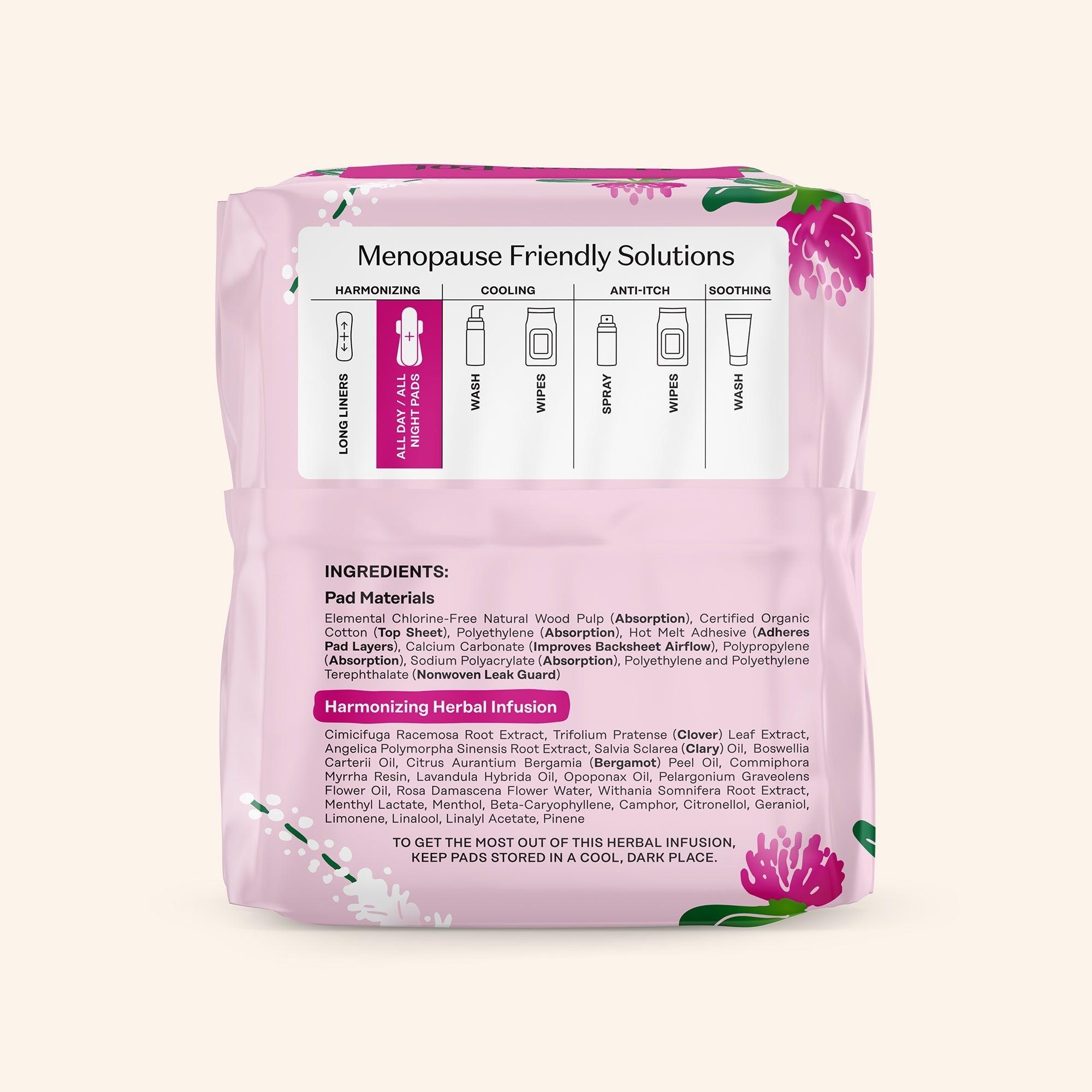 Peri-menopause Harmonizing Herbal Infusion All Day/All Night Pads (6EJK)