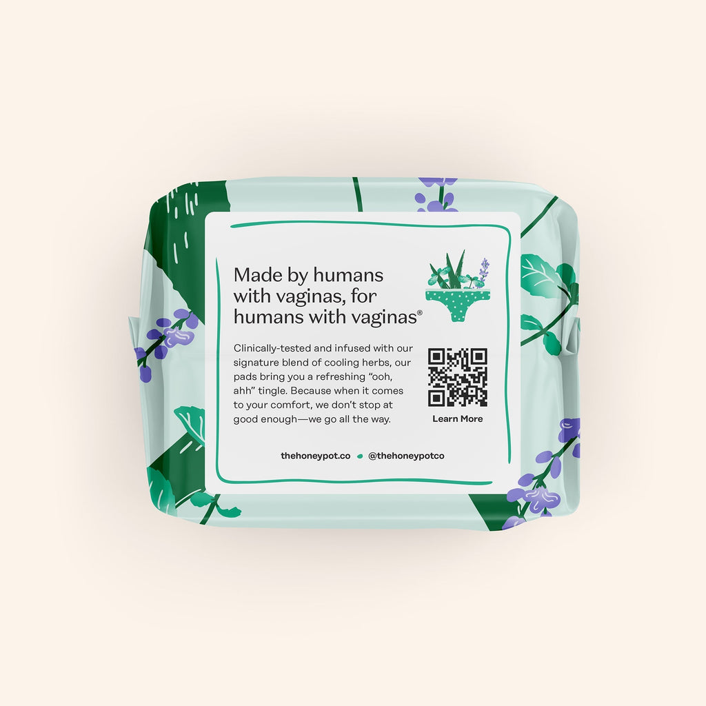Organic Cotton Cover Cooling Herbal Infusion Overnight Pads (2VFC)