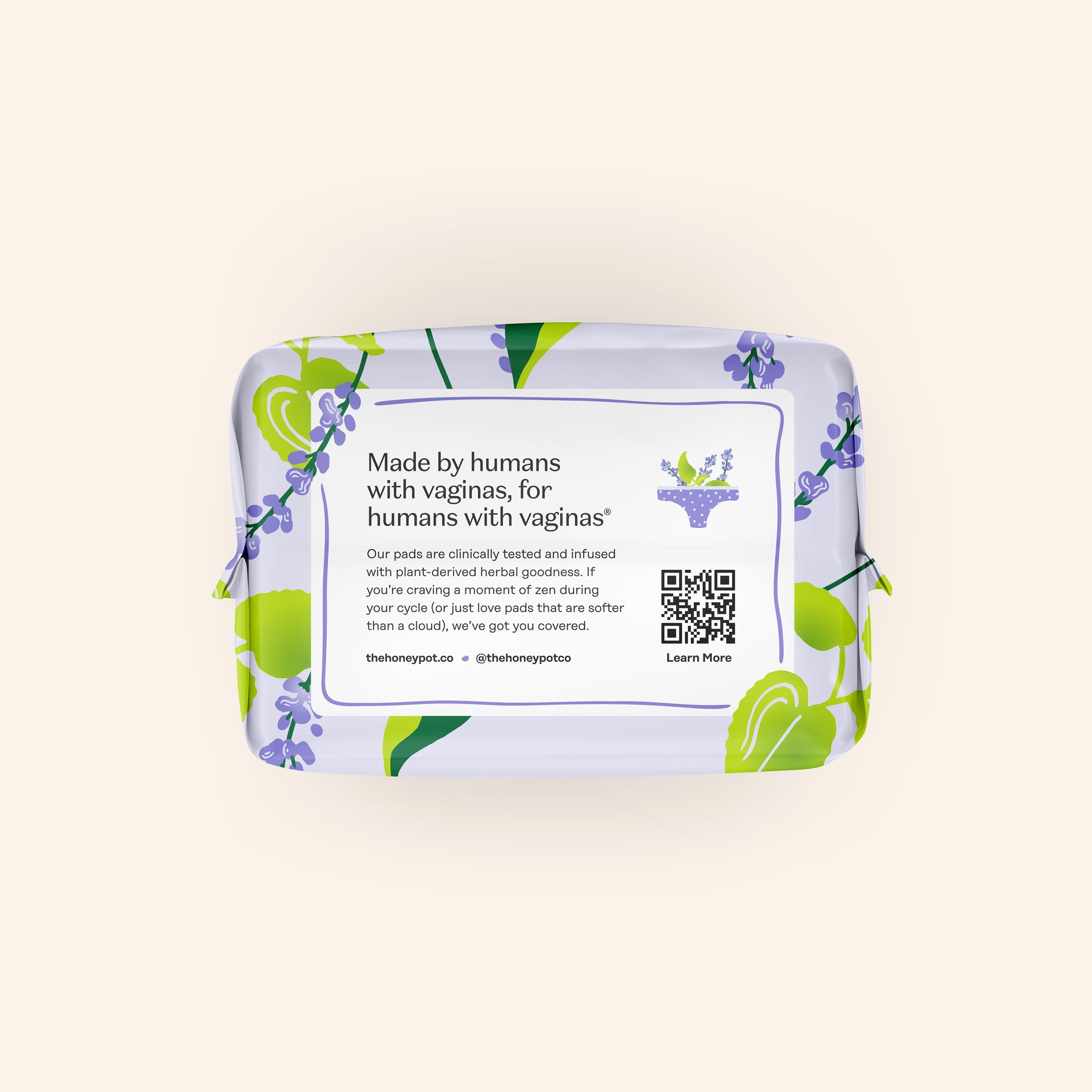 Organic Cotton Cover Calming Herbal Infusion Super Pads With Wings (Q306)