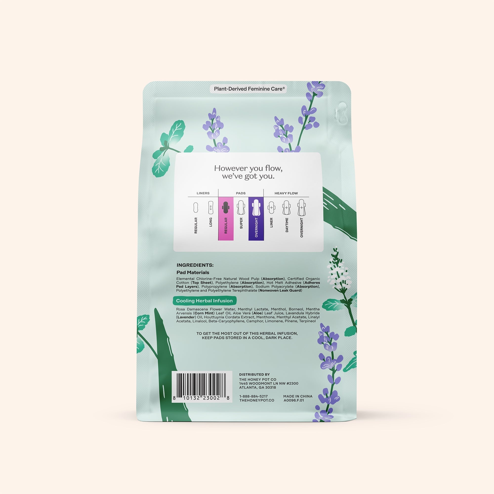 Organic Cotton Cover Cooling Regular Overnight Duo Pads (QS0Z)