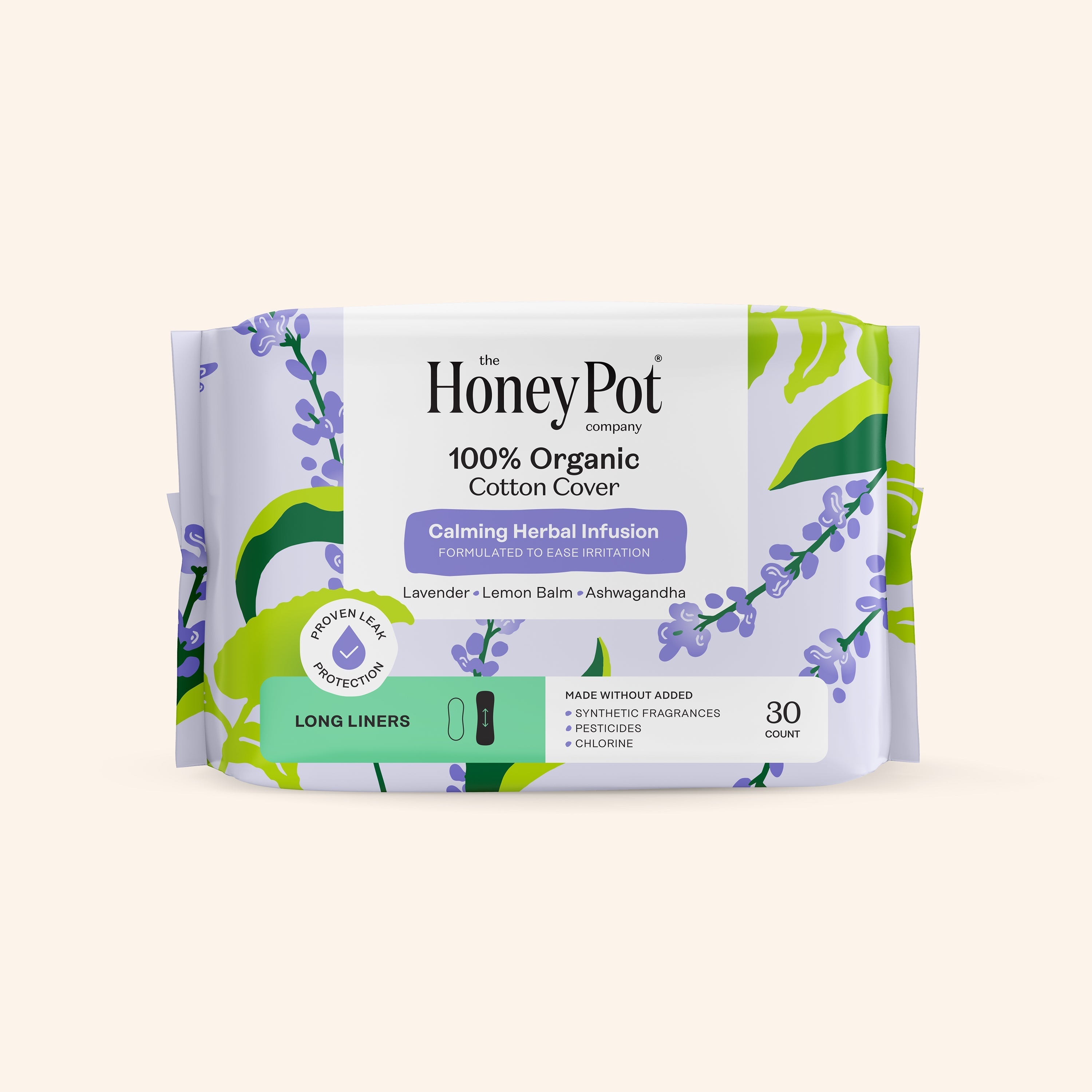 Organic Cotton Cover Calming Herbal Infusion Long Liners (4PLC)