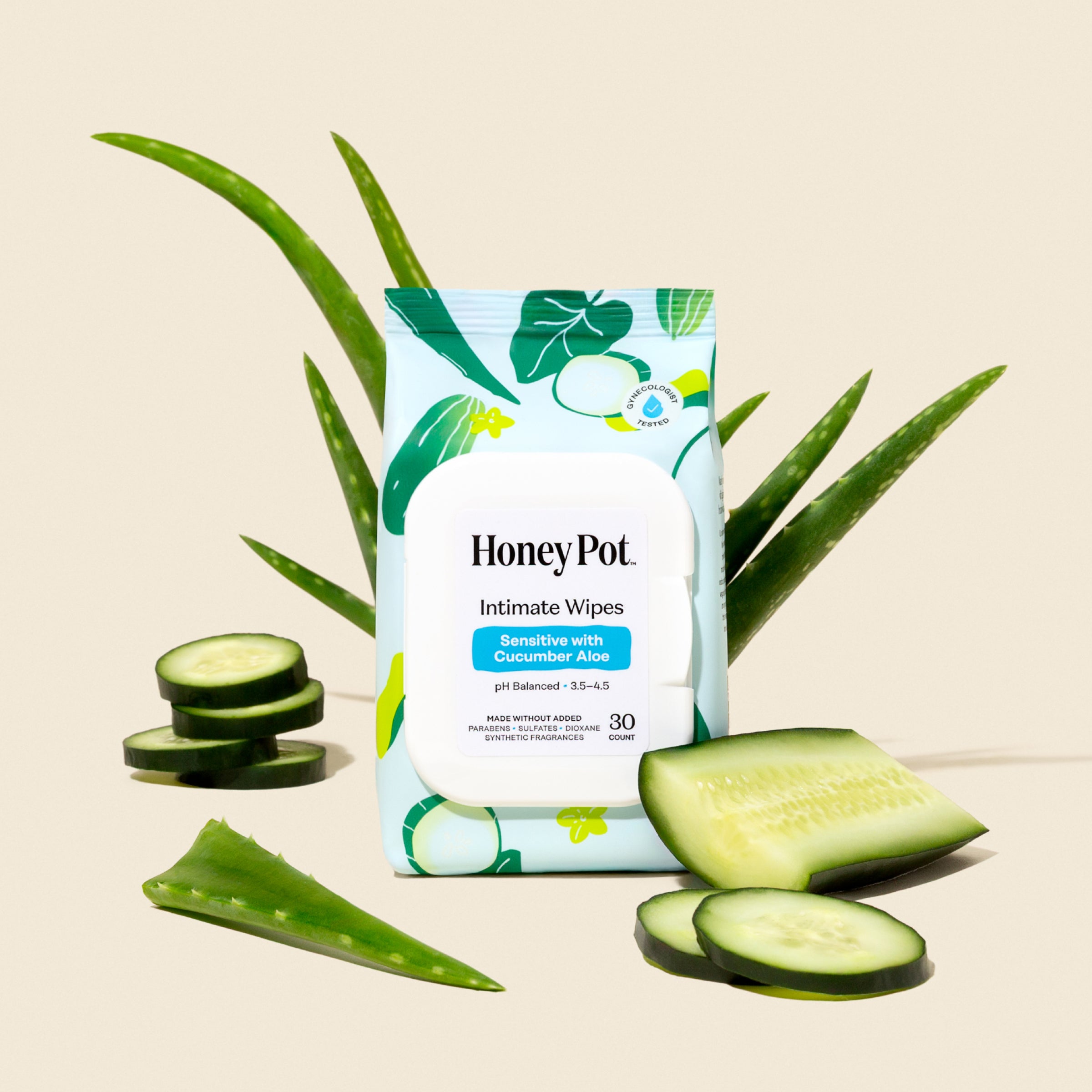 Sensitive with Cucumber Aloe Intimate Wipes (MVEX)