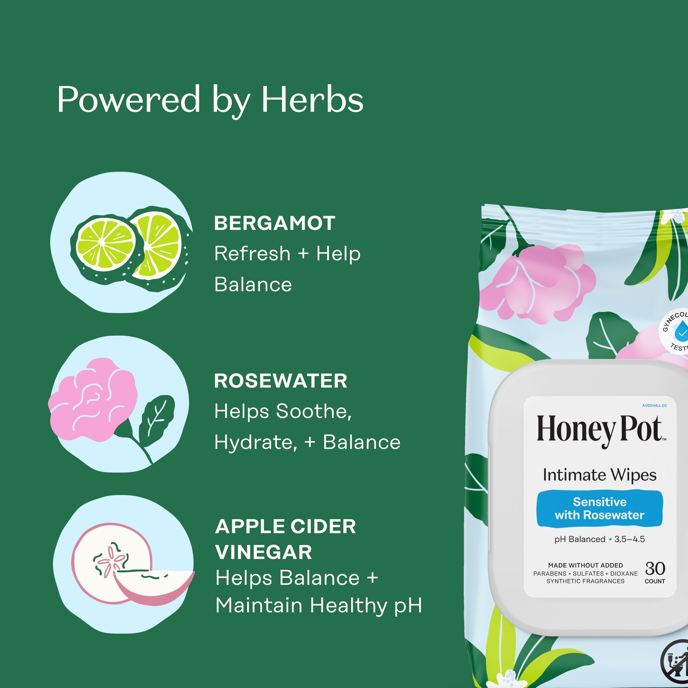 Sensitive with Rosewater Intimate Wipes (GJ17)