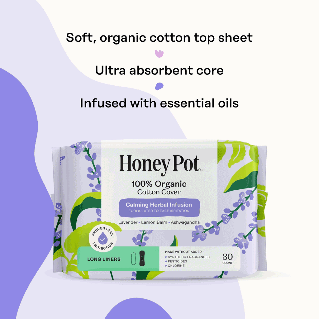 Organic Cotton Cover Calming Herbal Infusion Long Liners (4PLC)
