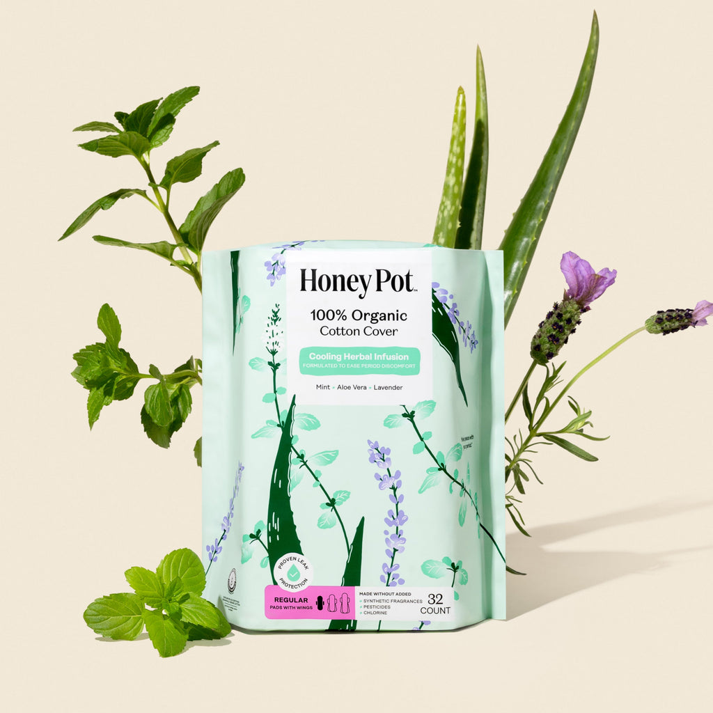 Organic Cotton Cooling Herbal Infusion Regular Pads — Medium Pack (JC4C)