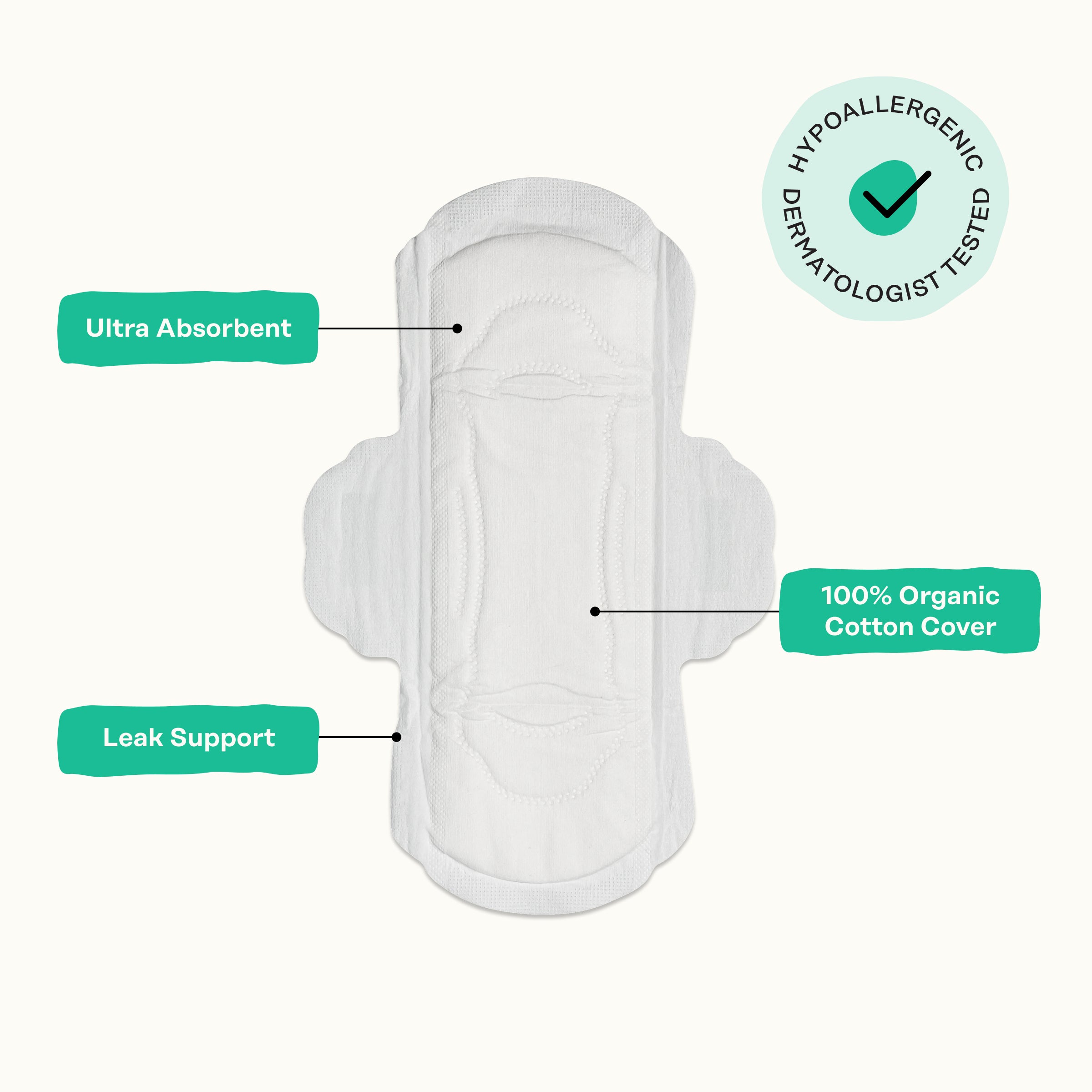 Organic Cotton Cooling Herbal Infusion Regular Pads — Medium Pack (JC4C)