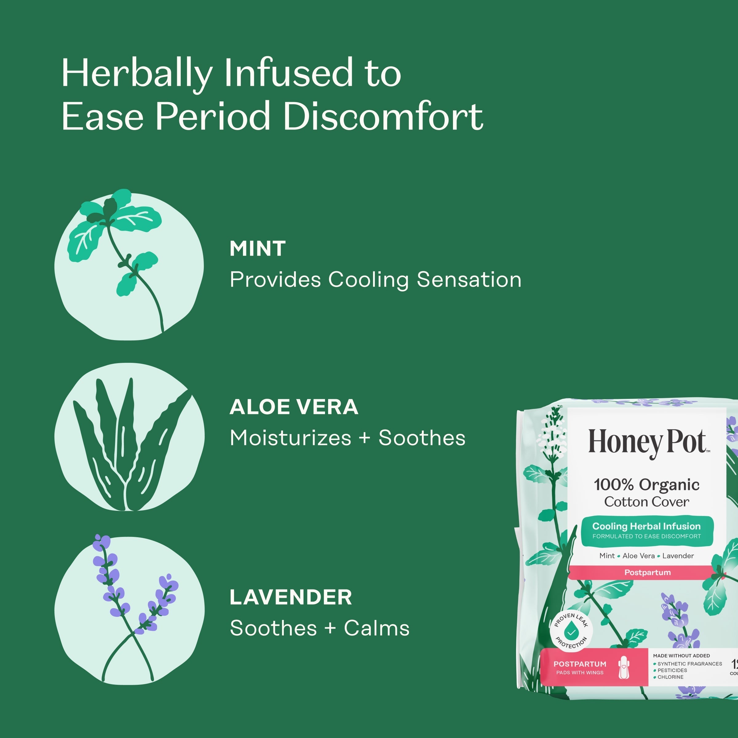 Organic Cotton Cover Post-Partum Pads (6N1O)