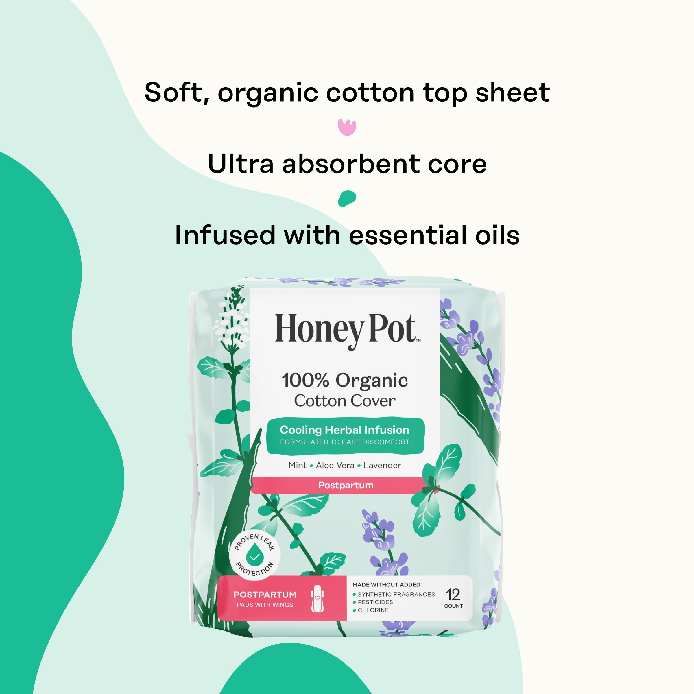Organic Cotton Cover Post-Partum Pads (6N1O)