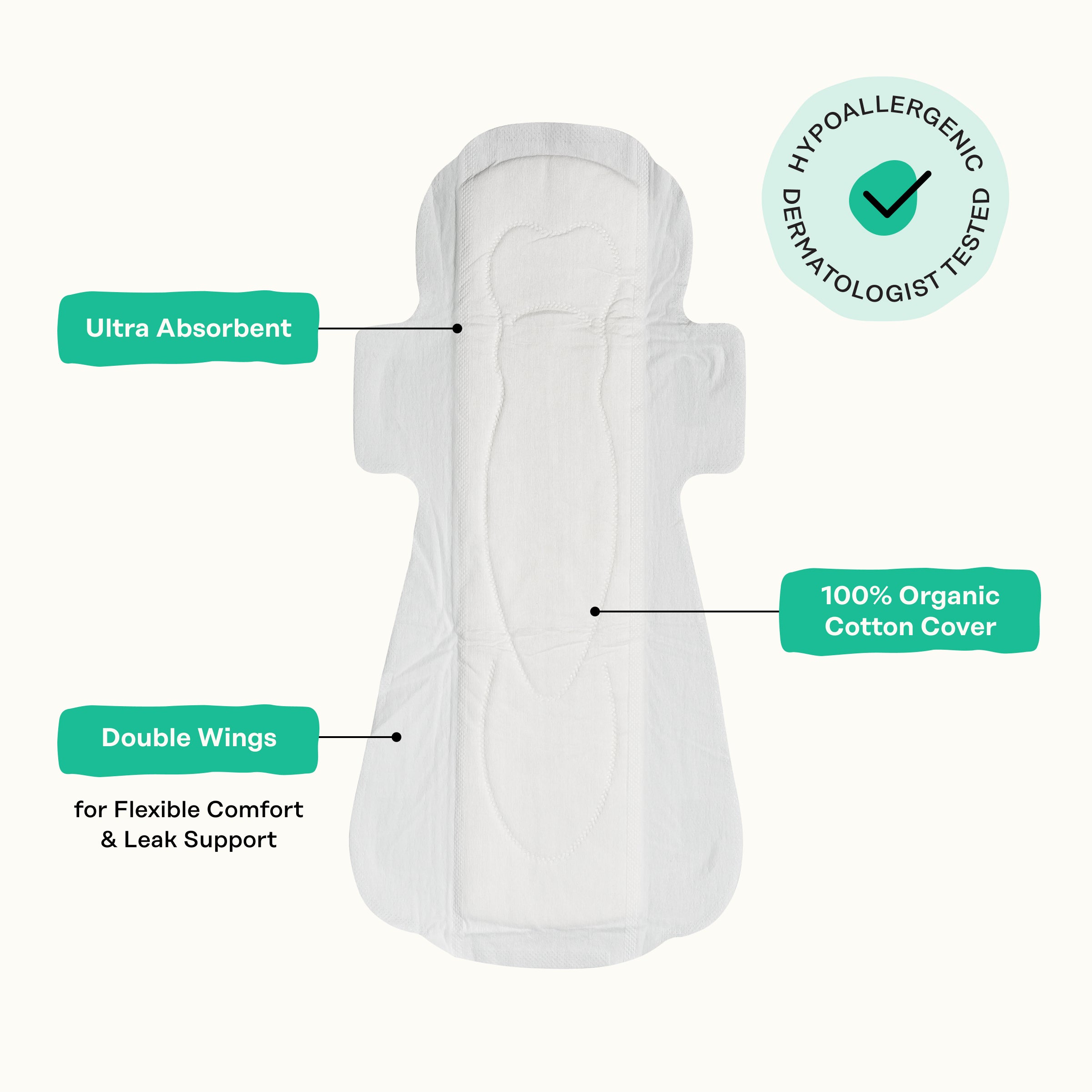 Organic Cotton Cover Post-Partum Pads (6N1O)