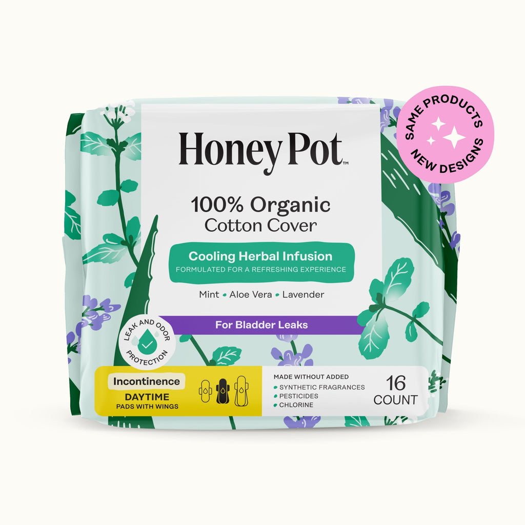 Incontinence Cooling Herbal Infusion 100% Organic Cotton Cover Daytime Pads (8DBD)