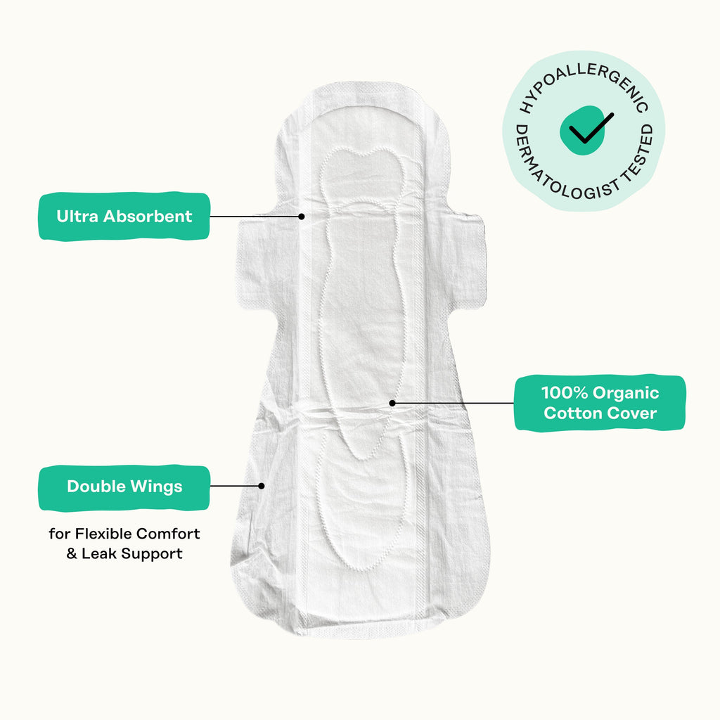 Incontinence Cooling Herbal Infusion 100% Organic Cotton Cover Nighttime Pads (6UQ7)