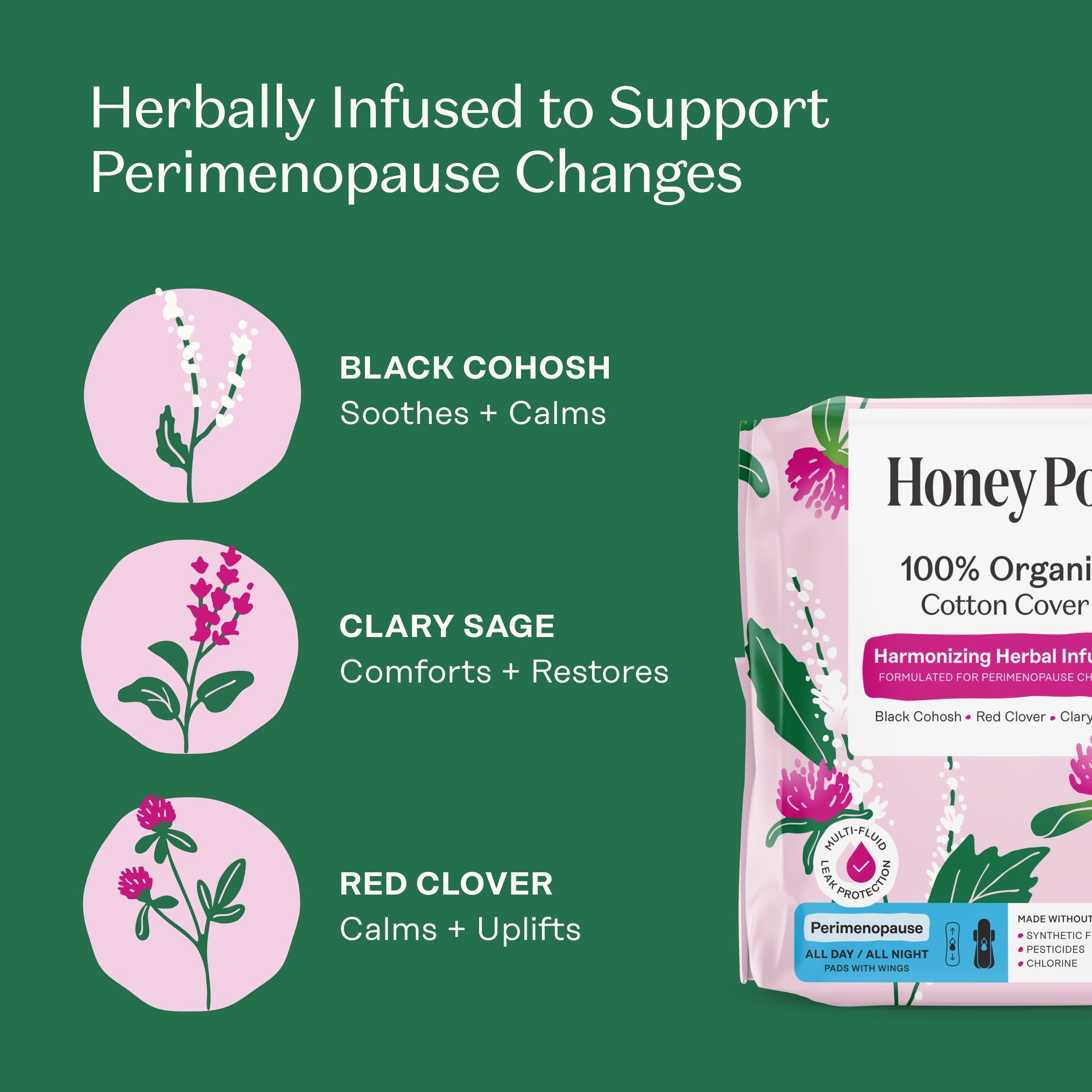 Peri-menopause Harmonizing Herbal Infusion All Day/All Night Pads (6EJK)