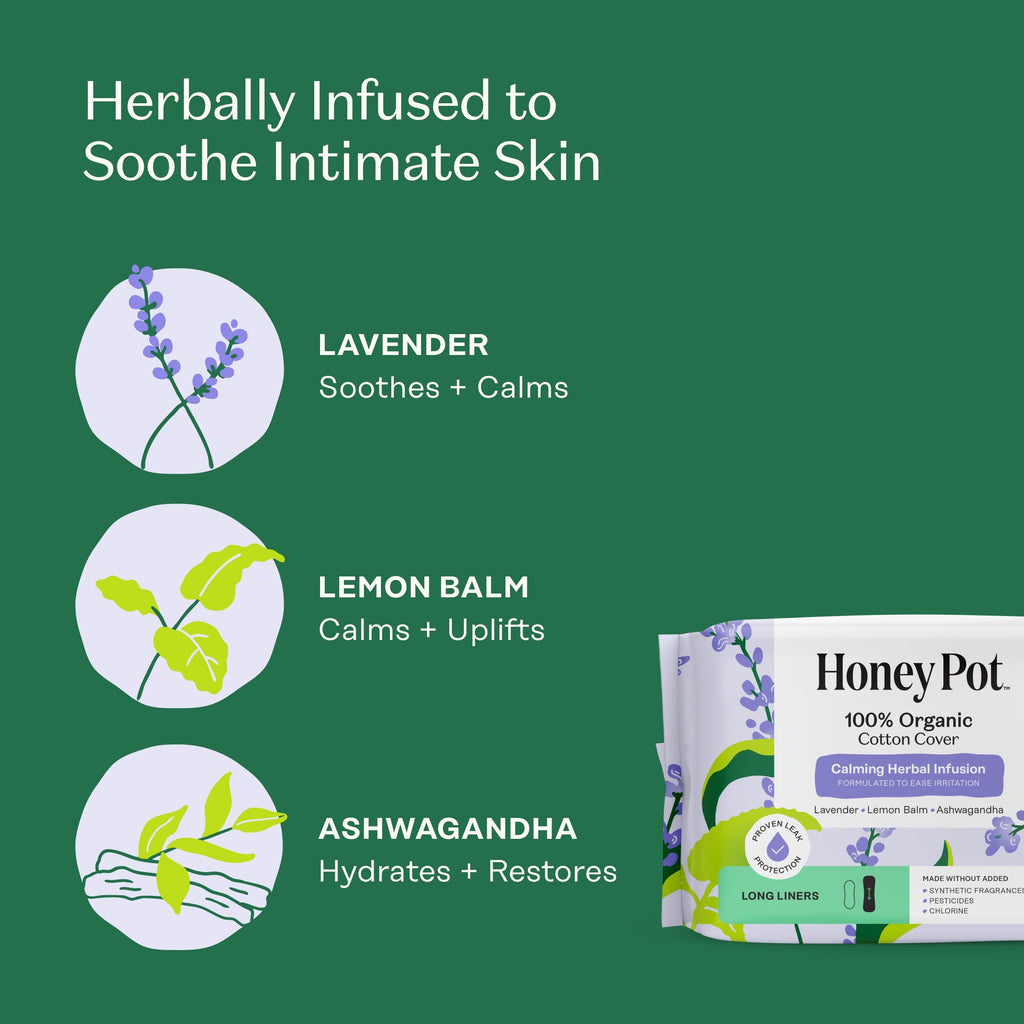 Organic Cotton Cover Calming Herbal Infusion Long Liners (4PLC)
