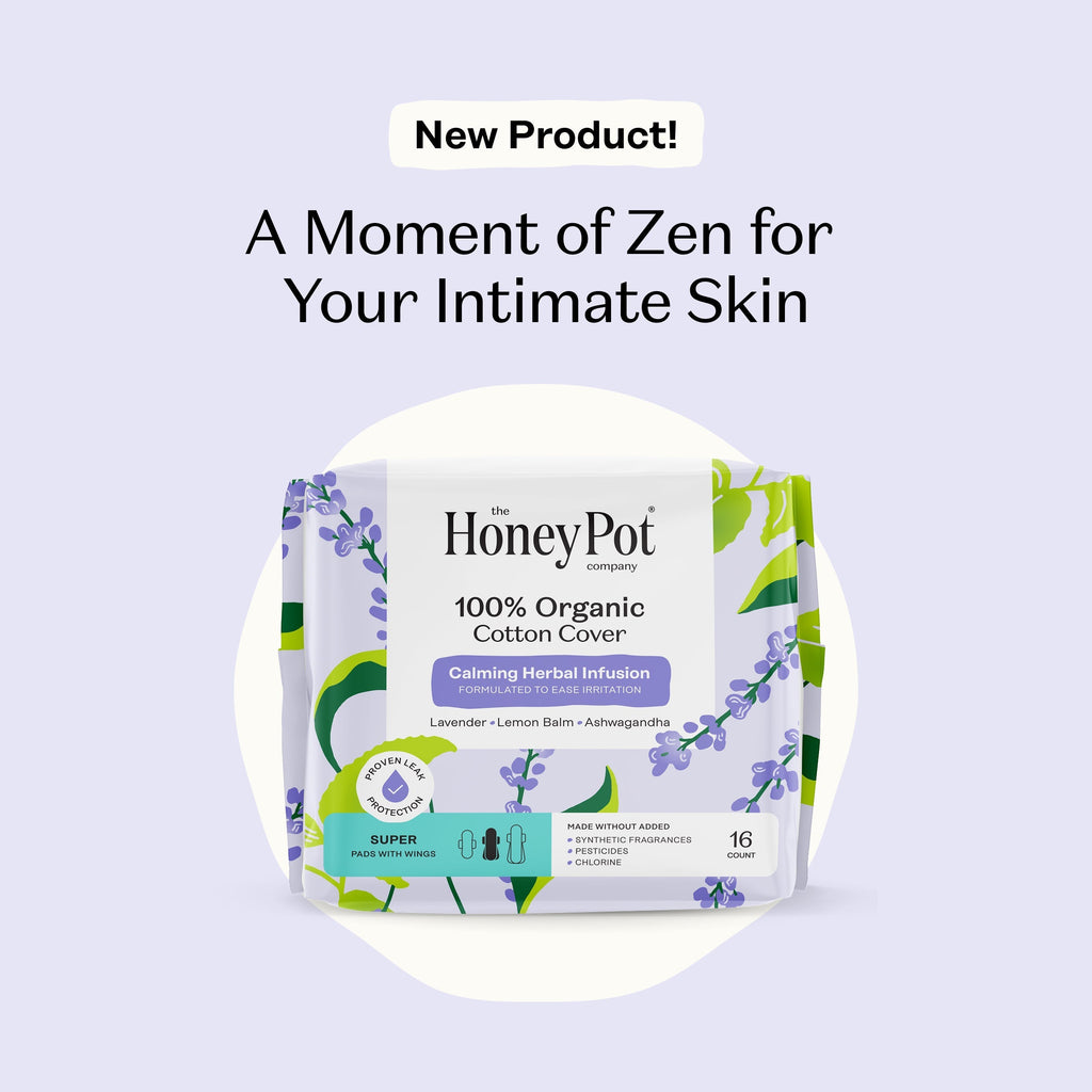 Organic Cotton Cover Calming Herbal Infusion Super Pads With Wings (Q306)